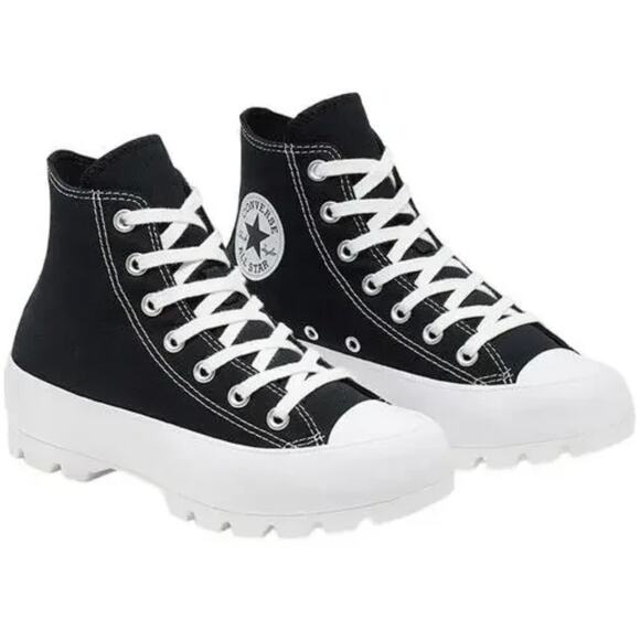 Converse Chuck Taylor All Star Lugged Sneakers Platform High Top Lace Up Black 7 - Picture 1 of 8